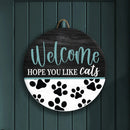 Cats Welcome Front Door Decor