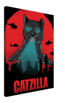 Catzilla Print Metal Wall Art – Funny Cat Humor Pop Culture Home Decor