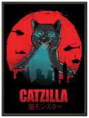 Catzilla Print Metal Wall Art – Funny Cat Humor Pop Culture Home Decor