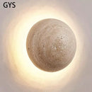 Cave stone yellow textured sphere wall lamp for bedroom ambiance