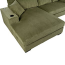 Mirod Large Sectional Sofa with Thick Cushions, and Built-in Cup Holders & Charging Ports