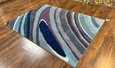 Modern Nepali Handmade Wool Rug 6x8, Blues Gray Mauve, Abstract, Nepali Tibetan Rug