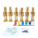 Set of 6 Unfinished Wooden Nutcrackers DIY Craft Kit 5 Inches