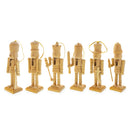 Set of 6 Unfinished Wooden Nutcrackers DIY Craft Kit 5 Inches
