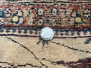 Antique Persian Kirman Rug 2 x 2.5, Small Hand Knotted Wool Carpet, Lavar Rug, Shepherd with Ram Pictorial Rug