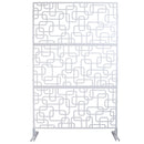 Outdoor & Indoor Privacy Screen Metal Privacy Screen 76' H×48' W, Freestanding Decorative Privacy Screen for Deck Balcony Patio, Privacy Fence Panels for Outside Lawn Garden PS114 WHITE