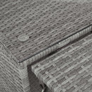 Patio Furniture Set Outdoor Daybed Rattan Sectional with Cushions and Center Table, Beige, Iron & Rattan, Multiple Sizes
