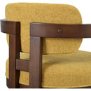 Indoor Upholstered Wood Dining Chair(Set of 2),Yellow+Walnut