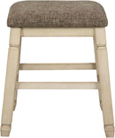24 Inch Counter Height Upholstered Bar Stool Set Whitewash