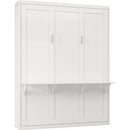 Full Size Murphy Bed with 1 Side Cabinet Storage Shelf, 61.5-inch Cabinet Bed Folding Wall Bed with Desk Combo Perfect for Guest Room,Study, Office,White(old sku:BS7012008109C)