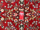 Indo Persian Sarouk Rug 8x10, Red, Floral Allover, Handmade Vintage Wool Carpet, Traditional Rug