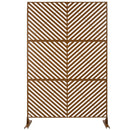 Outdoor & Indoor Privacy Screen Metal Privacy Screen 76' H×48' W, Freestanding Decorative Privacy Screen for Deck Balcony Patio, Privacy Fence Panels for Outside Lawn Garden PS113 BROWN