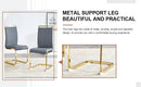 Modern Dining Chairs, PU Faux Leather High Back Upholstered Side Chair with Golden C-shaped Tube Metal Legs for Dining Room,Kitchen(Set of 2 )(DARK GRAY+PU)W1151104365