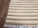 Indian Striped Blanket 6x9, Large Indo Kilim Area Rug, Earthern Tones Woolen Hand-Woven Flatweave South American Style Queen Size Bedspread