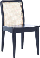 Dining Chairs Set Of 2 Black Natural Rattan Back For Dining Room