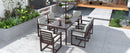 Elegant Patio Dining Set with Removable Cushions in Dark Brown Acacia Wood for Outdoor Spaces