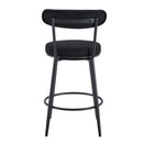 Stylish Ergonomic Bar Chairs Set with Black Breathable Cushions and Metal Legs, 35.5 Inches High, Pack of Two