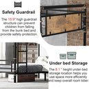 Quad Bunk Bed Twin Size Metal With Ladders Detachable Black