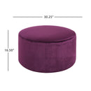 Velvet Round Ottoman,Purple