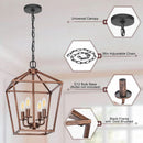 Antique Bronze 4-Light Chandelier Pendant Light Dining