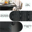 Black 63 Inch Rectangular Modern Dining Table For 4 To 6