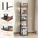 Black 5-Shelf 360 Degree Rotating Corner Bookshelf Tower