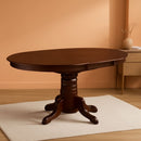 Oval Solid Wood Dining Table With Butterfly Leaf Espresso