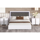 Queen Size Upholstered Bed with LED Light,Modern Platform Bed with with Velvet Headboard,White