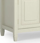 72 Inch Wide Solid Wood TV Stand Antique White With Storage