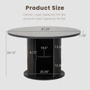 Round Dining Table Featuring Concealed Storage Black