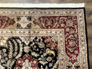 Sino Persian Rug 9x12, Black & Maroon, Wool and Silk, Allover Pattern
