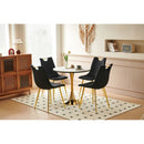 1+4,5pieces dining set, Table metal leg Mid-century Dining Table for 4-6 people With Mdf Table Top, Pedestal Dining Table, End Table Leisure Coffee Table