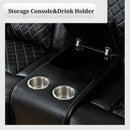 Black Power Recliner Sofa Set With LED And USB Charging