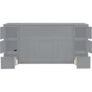 Full Size Murphy Bed with Drawers, Cabinets and USB Ports,Gray