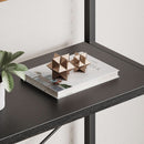 Tall Black Arched Bookcase With 5 Open Shelves For Living Room
