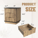 Multi-Functional Three-Drawer MDF Nightstand, Perfect for Storing Items of Different Heights, A Perfect Combination of Nature and Fashion, With Product Dimensions of 19*15.7*17.5 inches