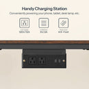 Rustic Brown And Black LED TV Stand With Charging Station Up To 55 Inches