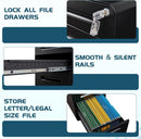 Mobile 3 Drawer Filing Cabinet With Lock Black Rolling