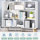 Wooden Open Shelf Bookcase 3 Tier Floor Standing Warm White