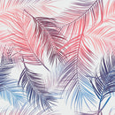 Pink and Blue Exotic Leaves Wallpaper