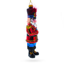 Nutcracker Soldier Glass Christmas Ornament