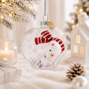 Clear Polar Bear Glass Christmas Ornament