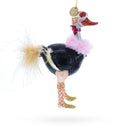 Ostrich Chic Glass Christmas Ornament