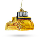 Rugged Bulldozer Blown Glass Christmas Ornament
