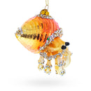 Orange Crab Glass Christmas Ornament