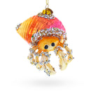 Orange Crab Glass Christmas Ornament