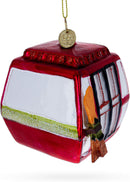 Ski Gondola Cable Car Glass Christmas Ornament