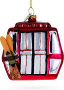 Ski Gondola Cable Car Glass Christmas Ornament