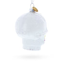 White Skull Glass Christmas Ornament