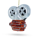 Retro Camera Movie Player Glass Christmas Ornament